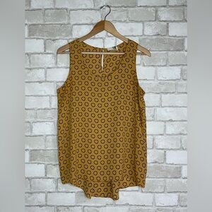 Anthropologie Everleigh Mustard Yellow Sleeveless Blouse Size M